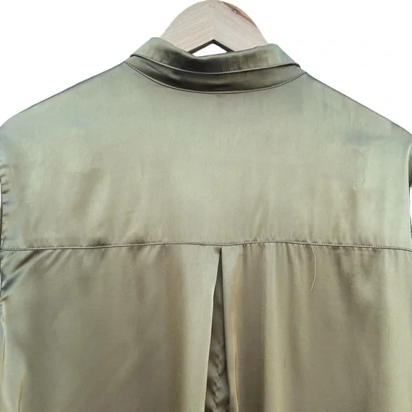 Kat The Label | Satin Pajama Shirt Olive | M - Picture 10 of 13